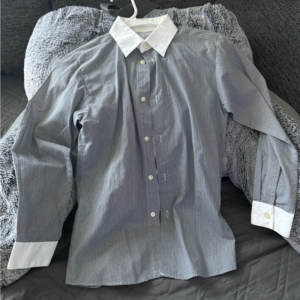 Boy’s Blue Patterned Shirt with White Accents